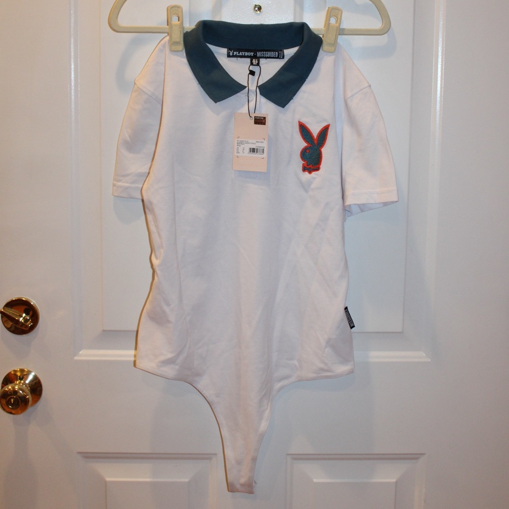 Missguided + Playboy - Women’s White Bodysuit - Size 8 - NWT